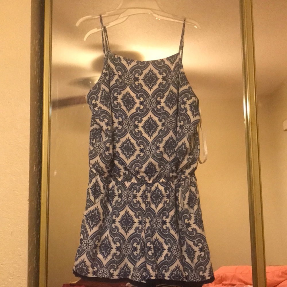 Beautiful blue and white romper